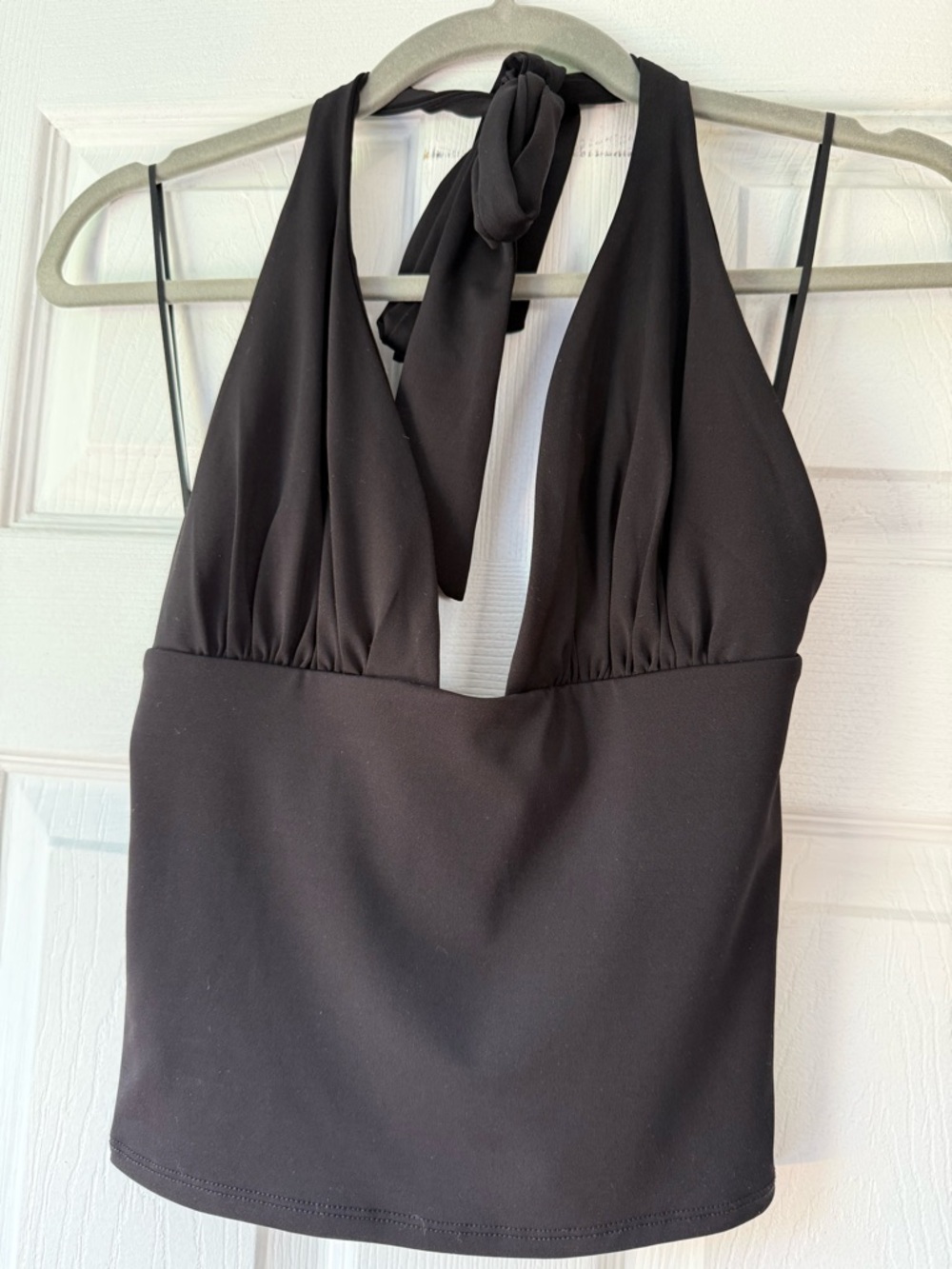 Garage Pixie Plunge Halter Top Size Small Black